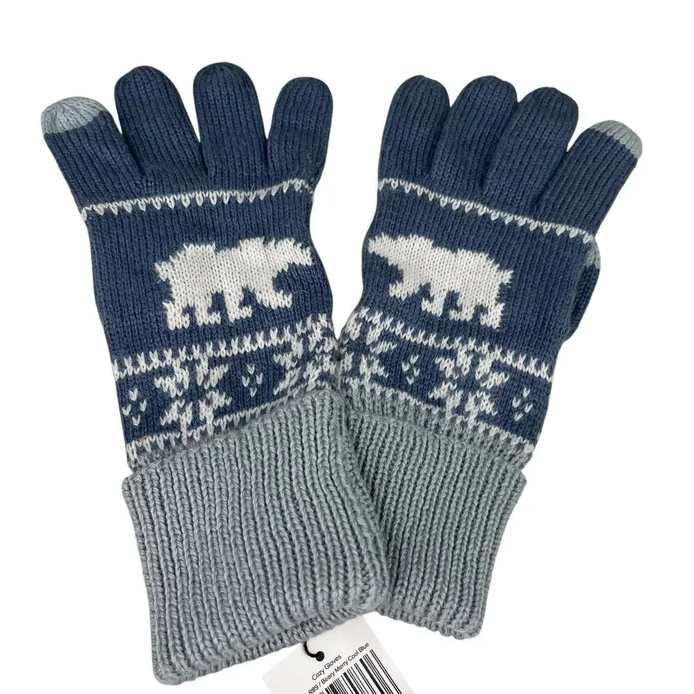 Vera Bradley Gloves Beary Merry Cool Blue New